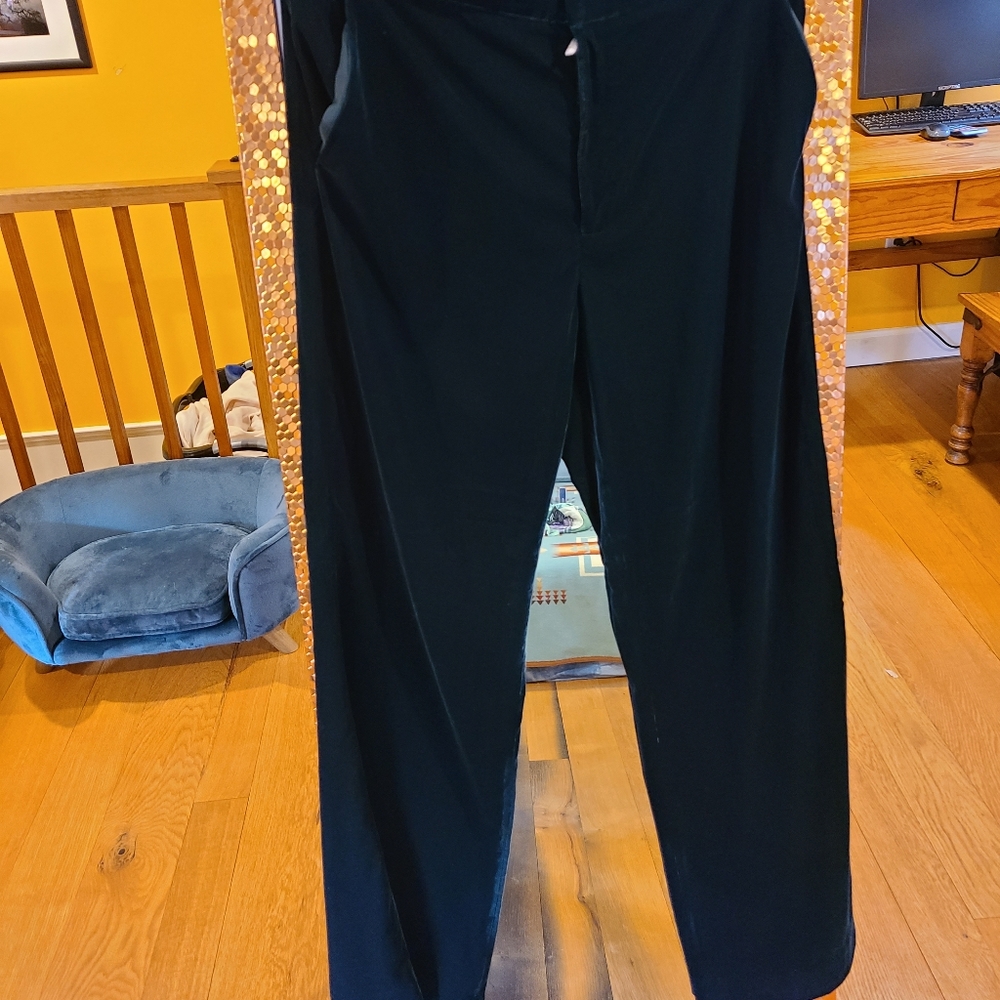 & OTHER STORIES VELVET GREEN HIGH WAISTED TROUSERS
